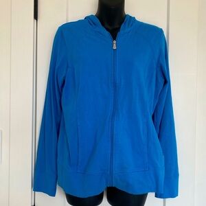 Danskin Blue Zip up Long Sleeve Hoodie Sweater Women's Size Large